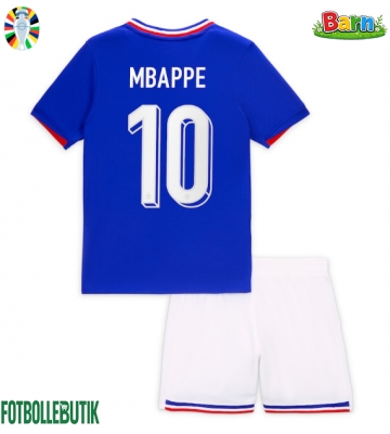 Frankrike Kylian Mbappe #10 Hemmaställ Barn EM 2024 Kortärmad (+ Korta byxor)